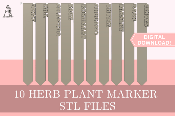 10 Herb Garden Markers Plant Labels STL: A Practical 3D Printing Solution for Garden Organization