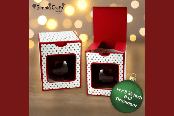 3.25 Inch Round Ball Ornament Box SVG