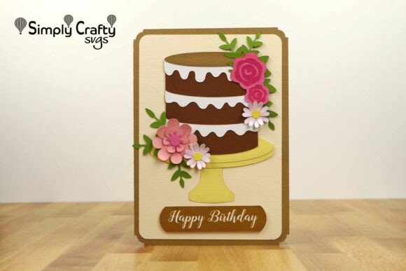 Birthday Cake with Flowers Card SVG: A Sophisticated Choice for Handmade Greetings