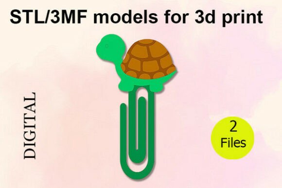 Cute and Customizable Turtle Paper Clips: Enhance Your Planner or Journal with Turtle STL & 3MF Files