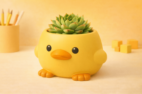 Cute Chick Planter Kawaii STL: Adorable 3D Planters for Every Space