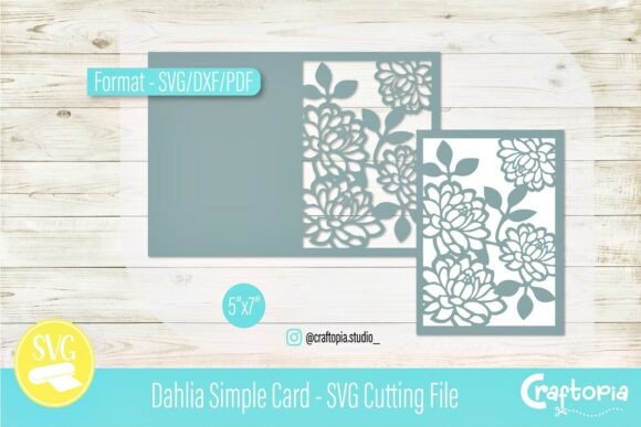 Dahlia Simple Card – SVG Cutting File for Elegant Handmade Projects