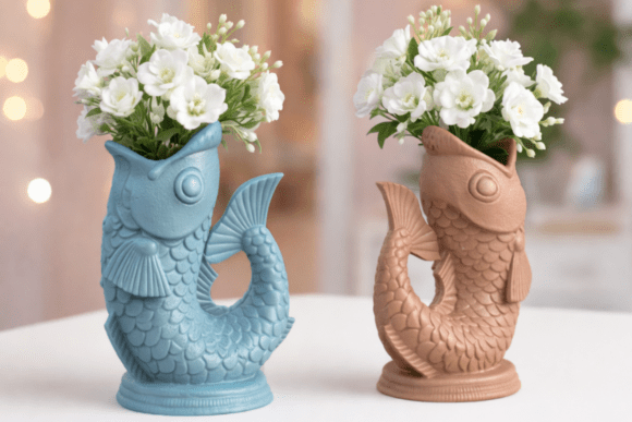 Fish Vase Organizer Koi Fish Planter: A Fusion of Utility and Artistic Design