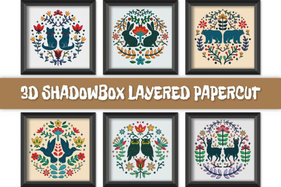 Folk Art Scandinavian Shadow Box BUNDLES: A Creative Resource for Makers and Designers