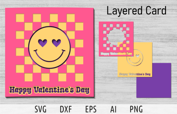 Layered Card Valentines SVG Love Smiley: A Versatile Digital Design for Creative Projects