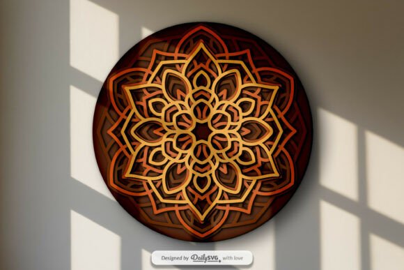 Layered Mandala Shadow Box SVG for Stylish Wall Decor