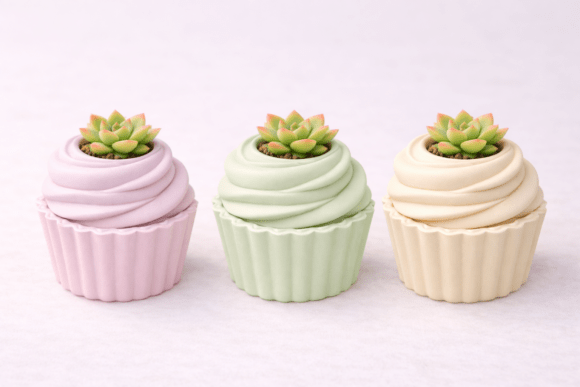 Mini Cupcake Planter STL Tiny Desk Deco: A Tiny Touch of Charm for Any Space
