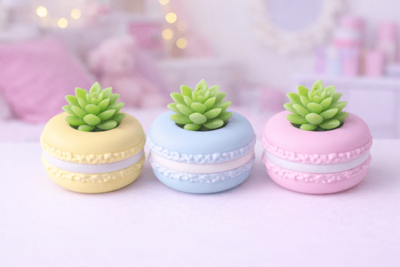 Mini Macaron Planter STL – A Sweet Touch for Your Desk Decor