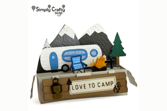 Mountain Camping Box Card SVG: Send a Mini Wilderness Adventure