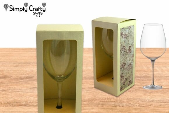 Square Wine Glass Box SVG for Custom Packaging