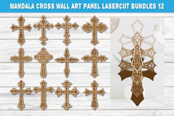 Transform Your Space with the Mandala Cross Wall Art Panel Bundle