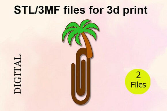 Tropical-Inspired 3D Printing: Enhancing Stationery with Palm Tree Paper Clip Designs